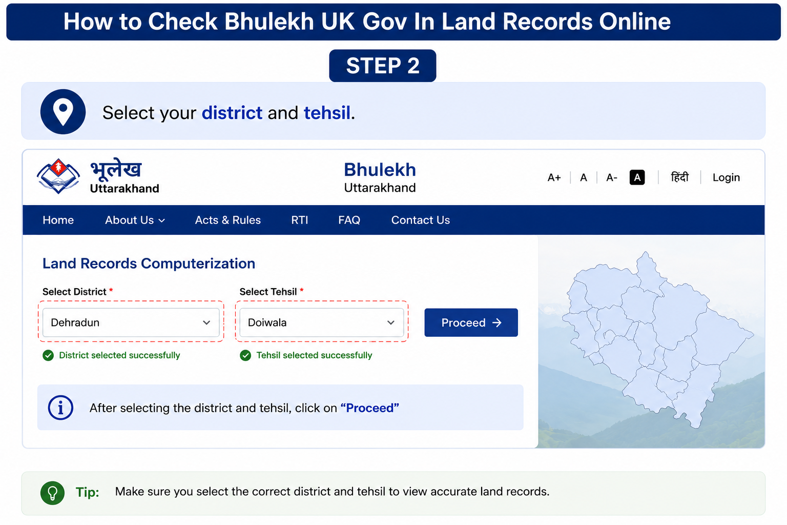 Bhulekh UK Portal Step 2