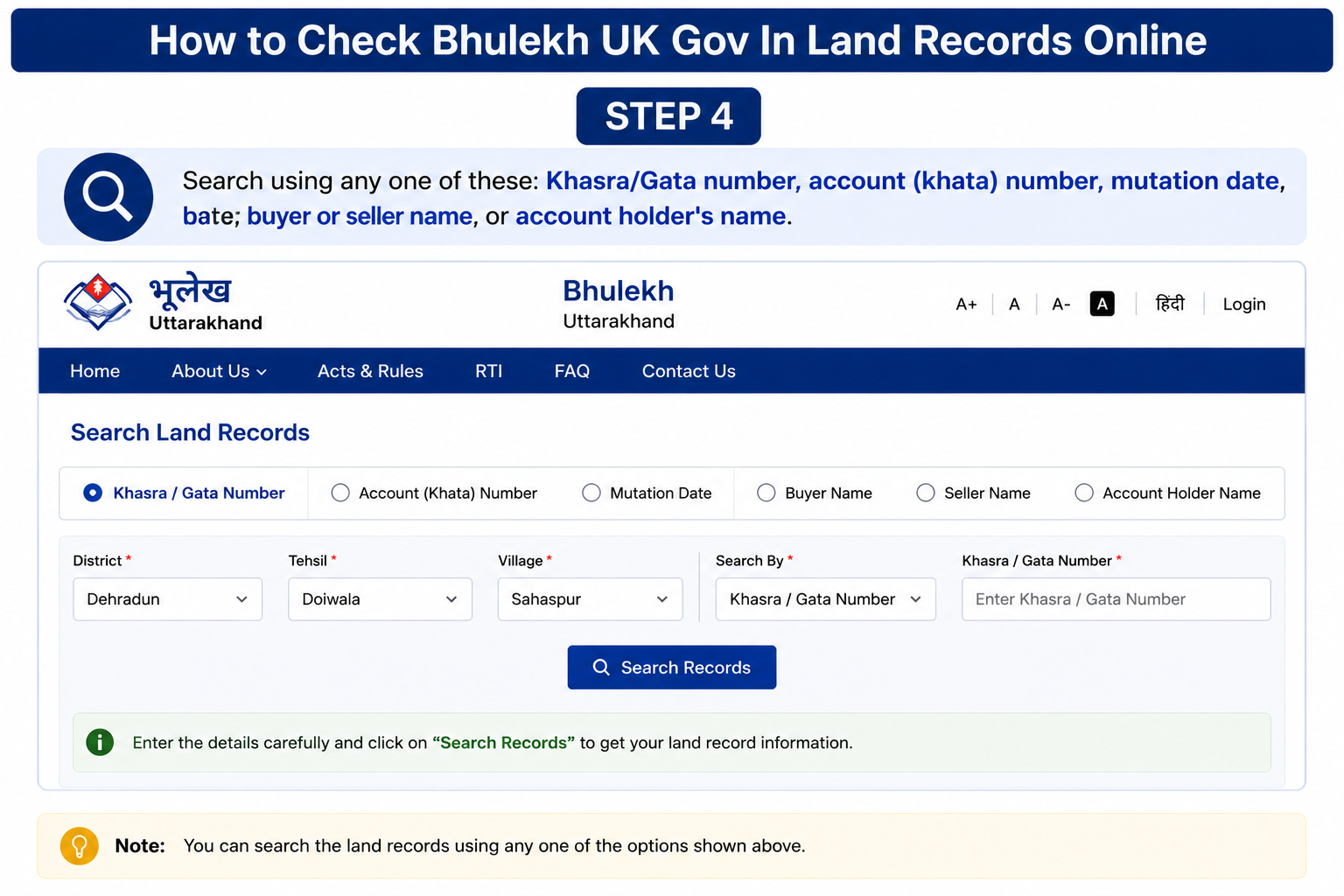 Bhulekh UK Portal Step 4